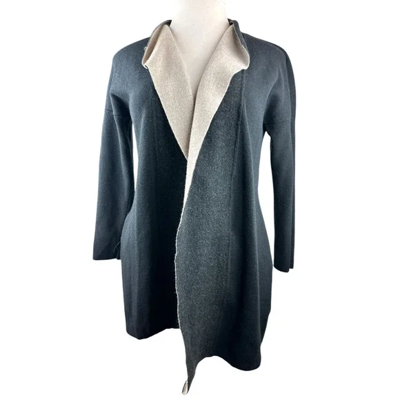 MM LaFleur O'Keeffe Sweater Cardigan Wool Silk Cashmere Duster XL *MISSING BELT* - Picture 9 of 16